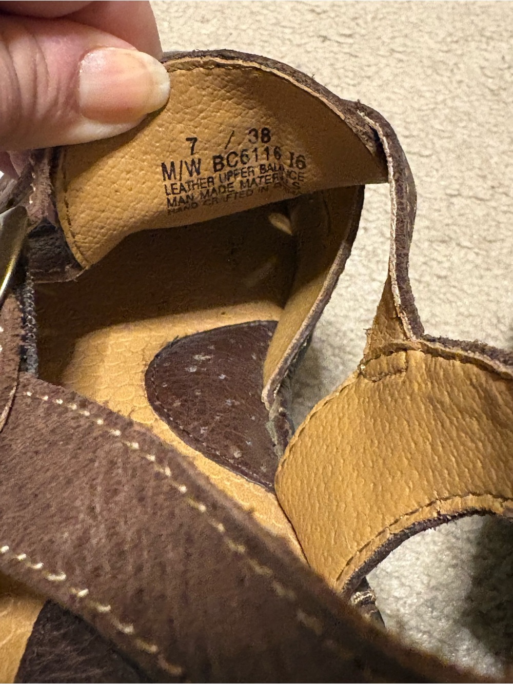Women’s 7 eu 38 Brown Leather Slingback Clog Sandals B.o.c. Boc born concept - Picture 7 of 9